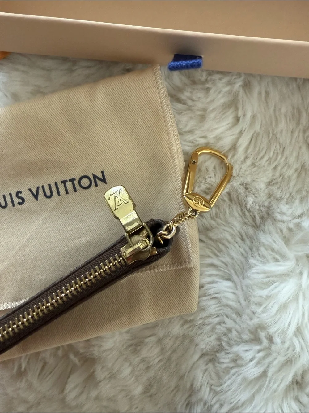 Louis Vuitton Monogram Key Pouch with Gold Hardware